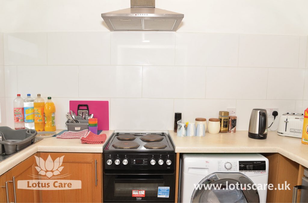 Kitchen facilities at The Bungalow Independent Living, Madeley, Telford, Shropshire